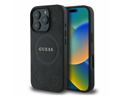 Etui do telefonów Guess Saffiano Peony Classic Logo do iPhone 16 Pro Max czarny